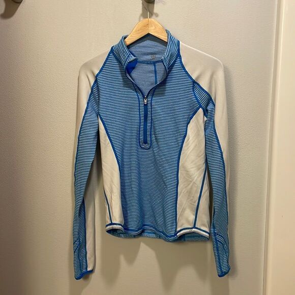 LULULEMON Athletica woman’s define jacket in blue and off white - Picture 1 of 9